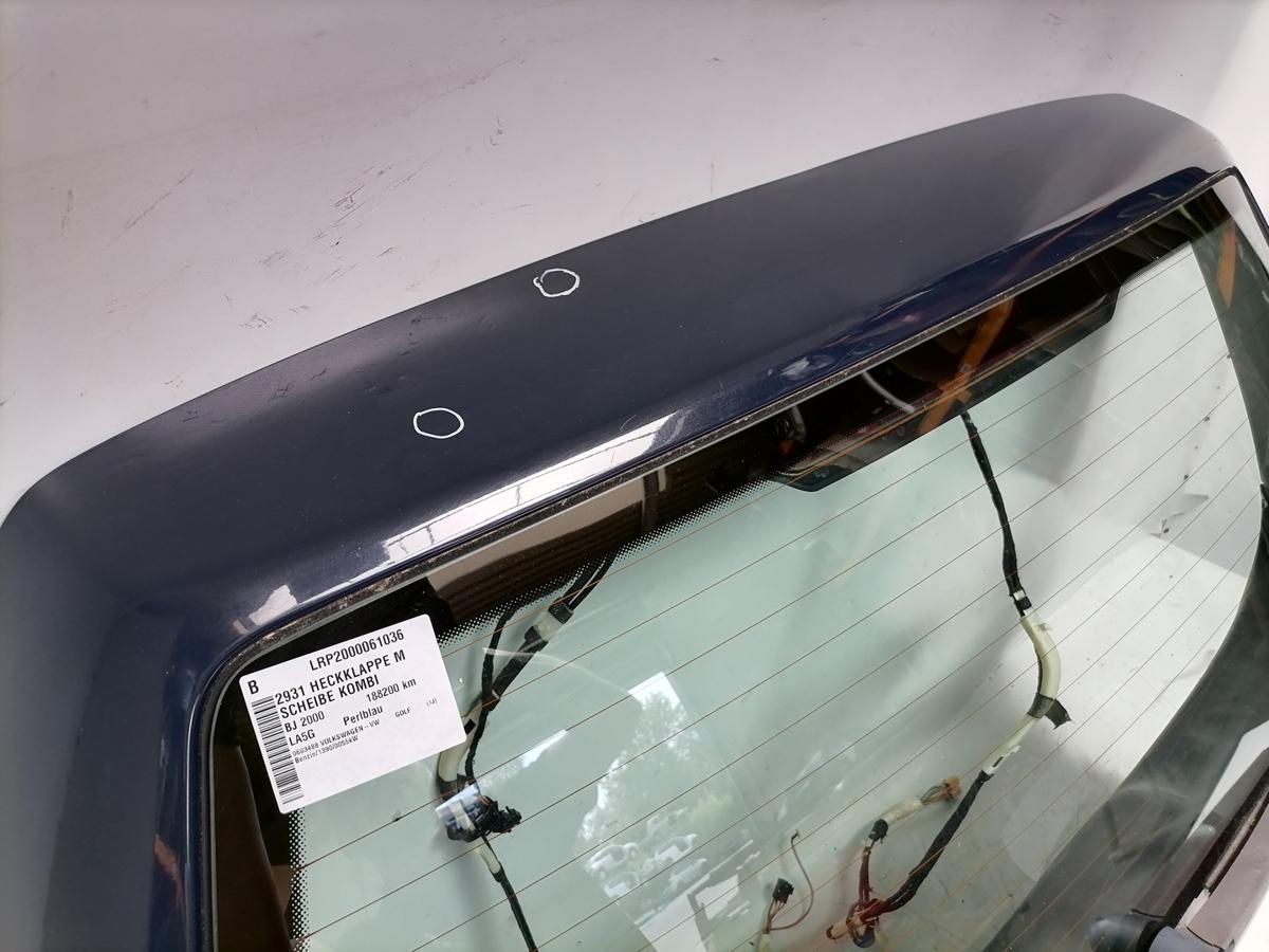 VW Golf 4 original Heckklappe mit Heckscheibe LA5G Perlblau Kombi Variant Bj.2000